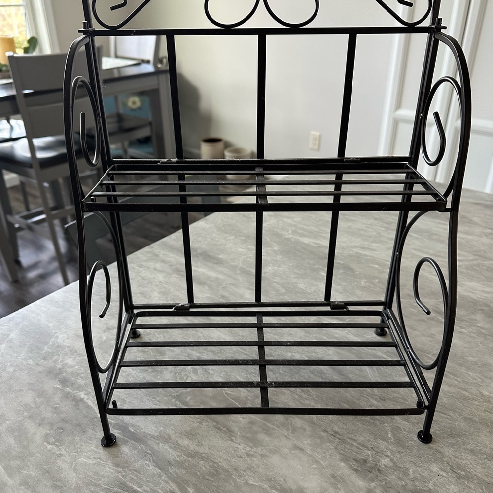 Black Metal Two-Tier Shelf Organizer